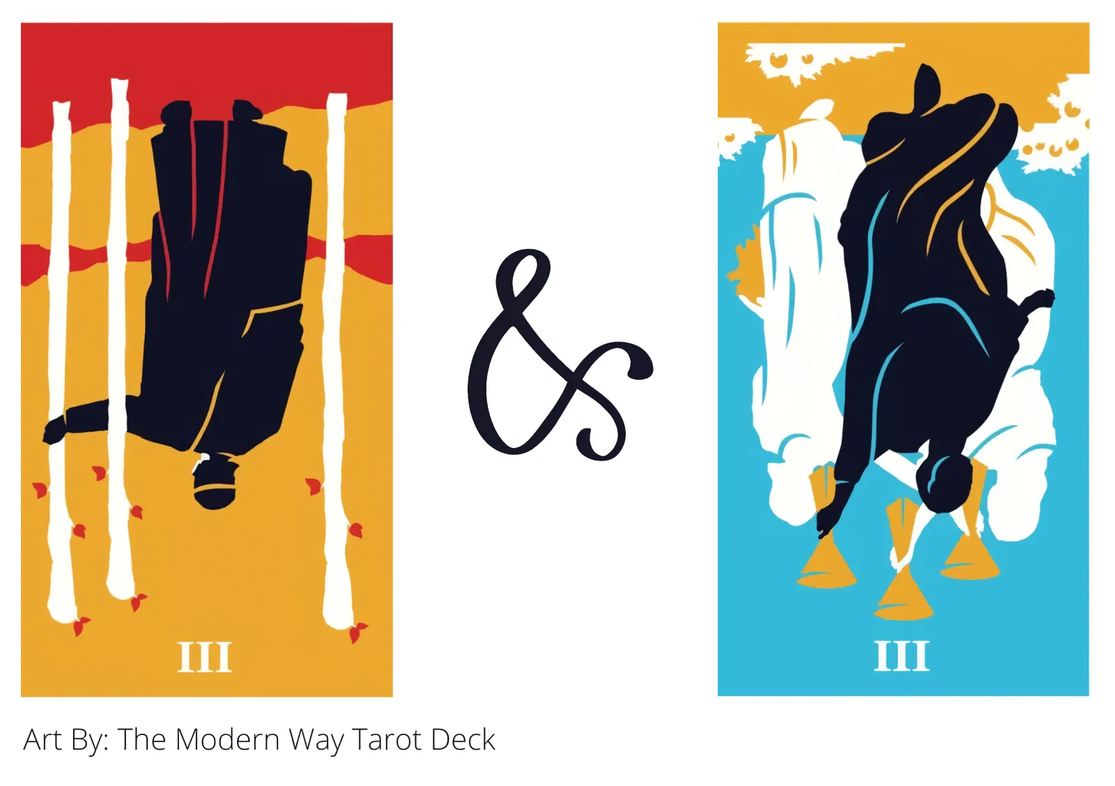 three of wands reversed and three of cups reversed tarot cards together