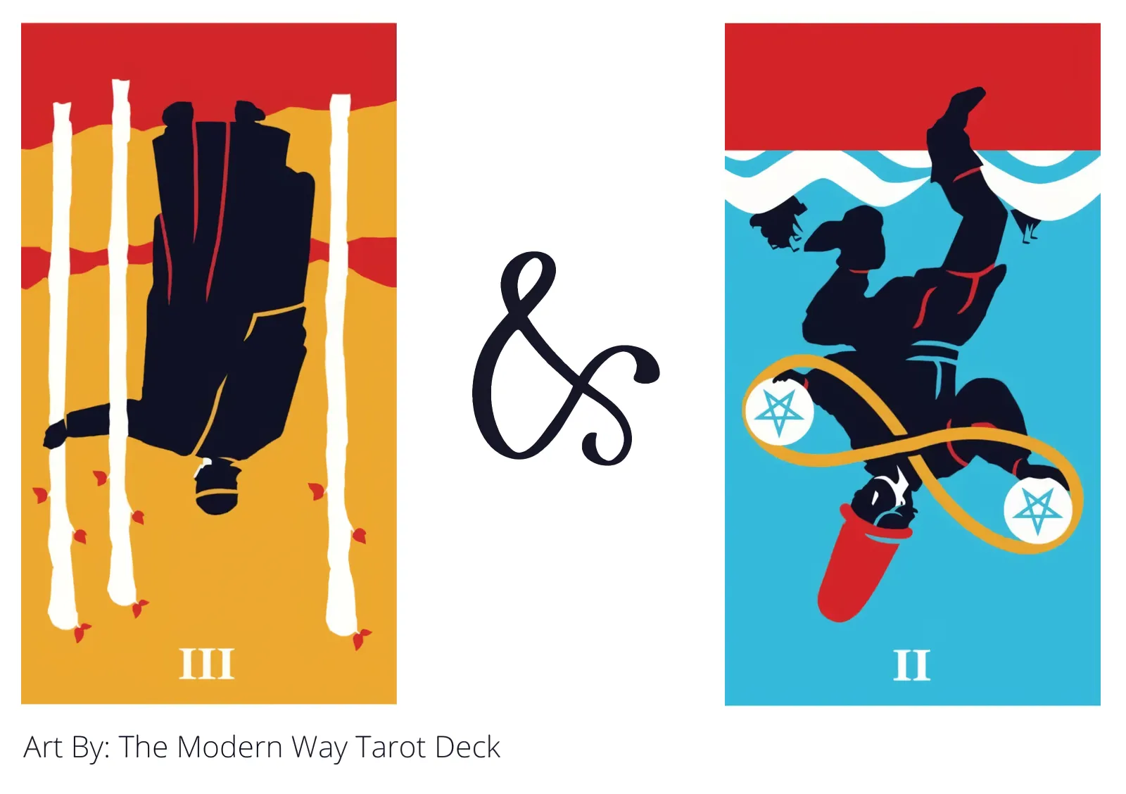 three of wands reversed and two of pentacles reversed tarot cards together