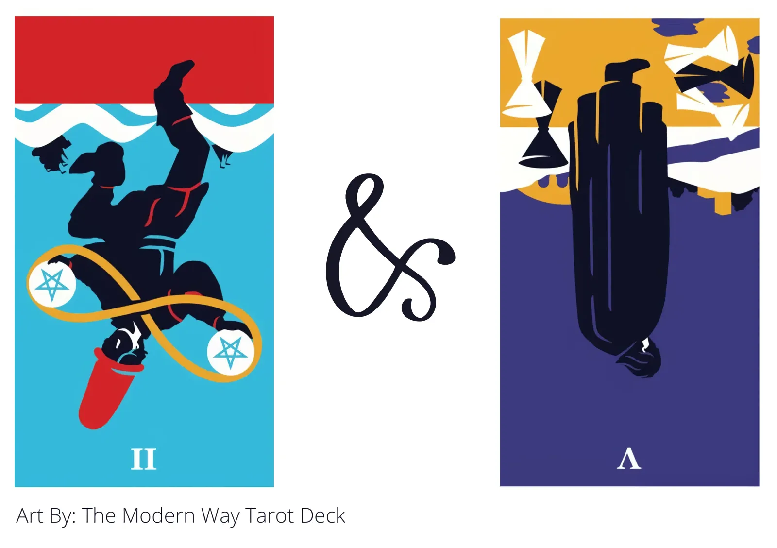 two of pentacles reversed and five of cups reversed tarot cards together