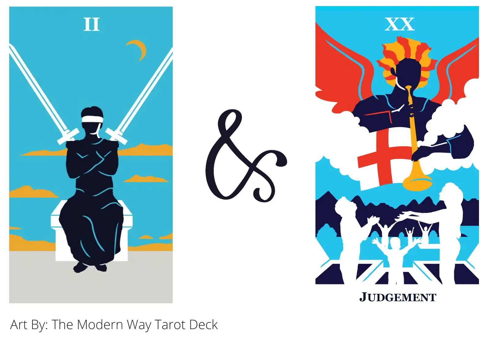 two of swords and judgement tarot cards together