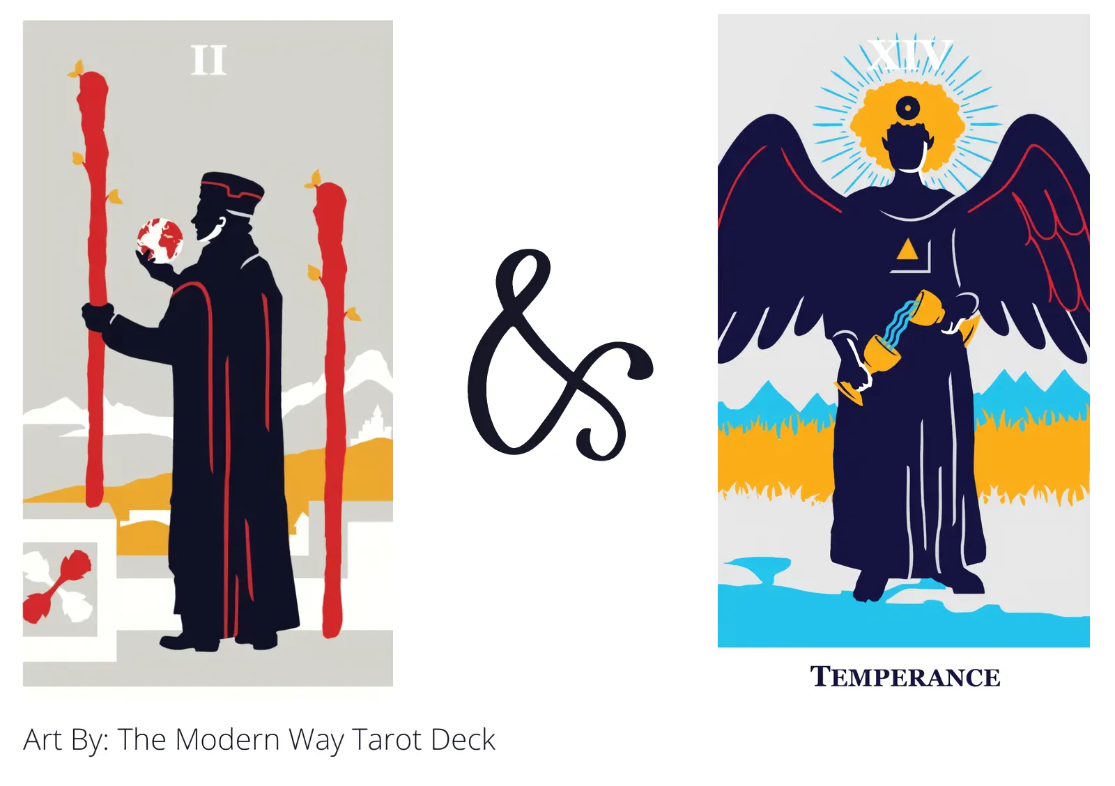 two of wands and temperance tarot cards together