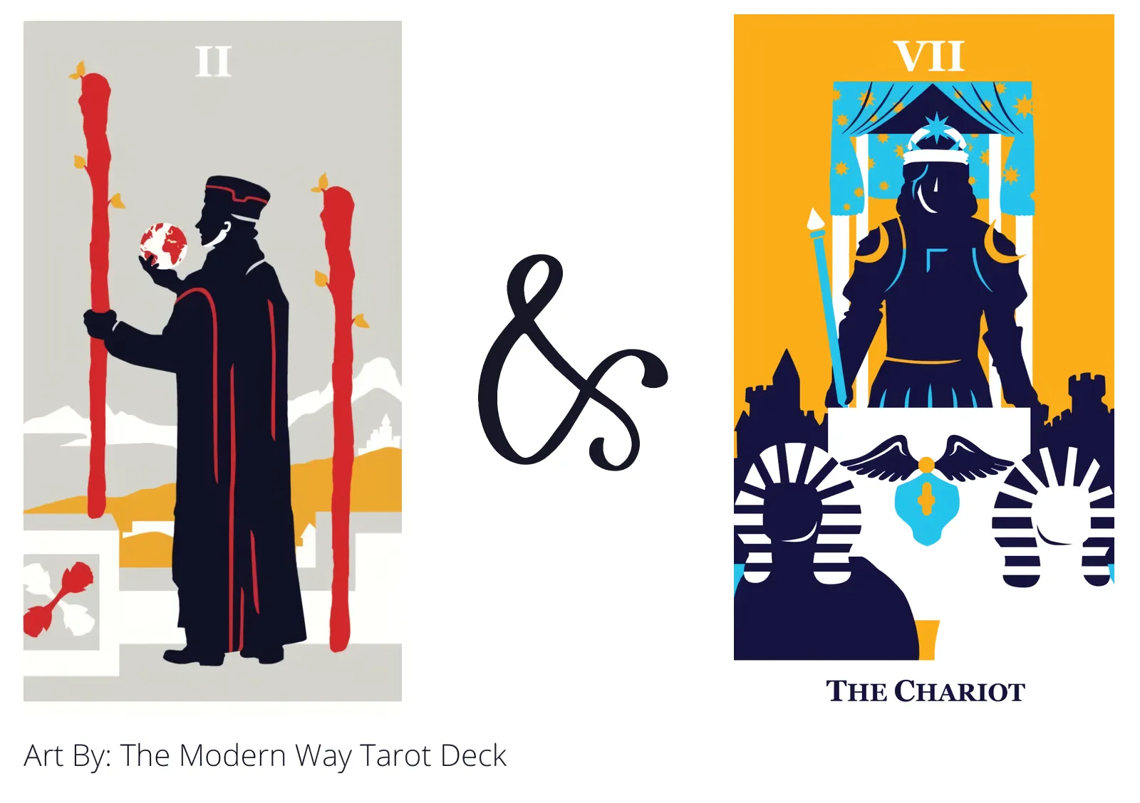 two of wands and the chariot tarot cards together