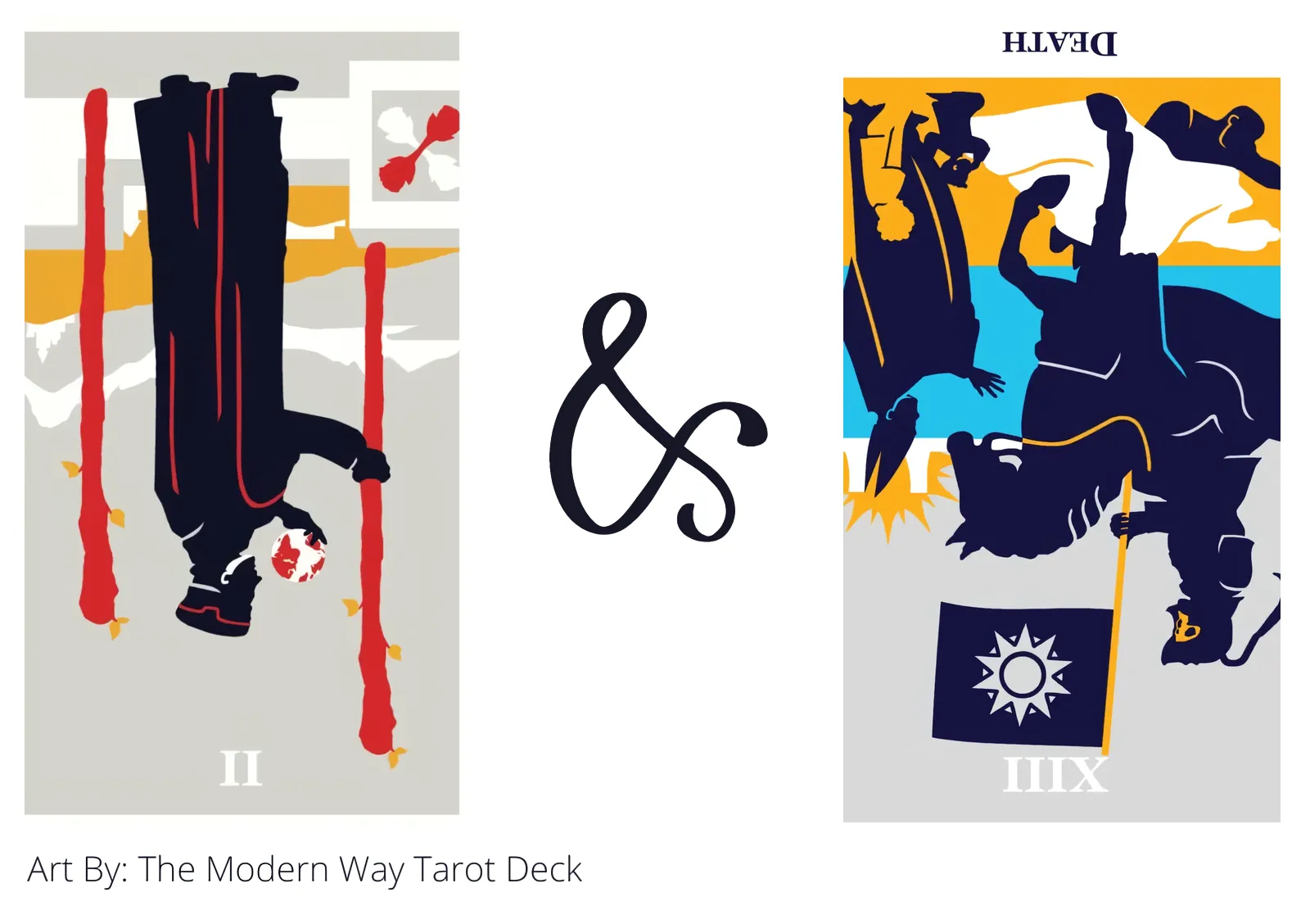 two of wands reversed and death reversed tarot cards together