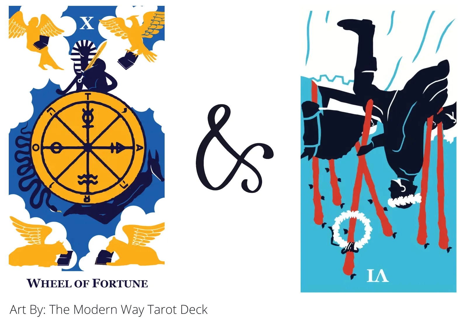 wheel of fortune and six of wands reversed tarot cards together