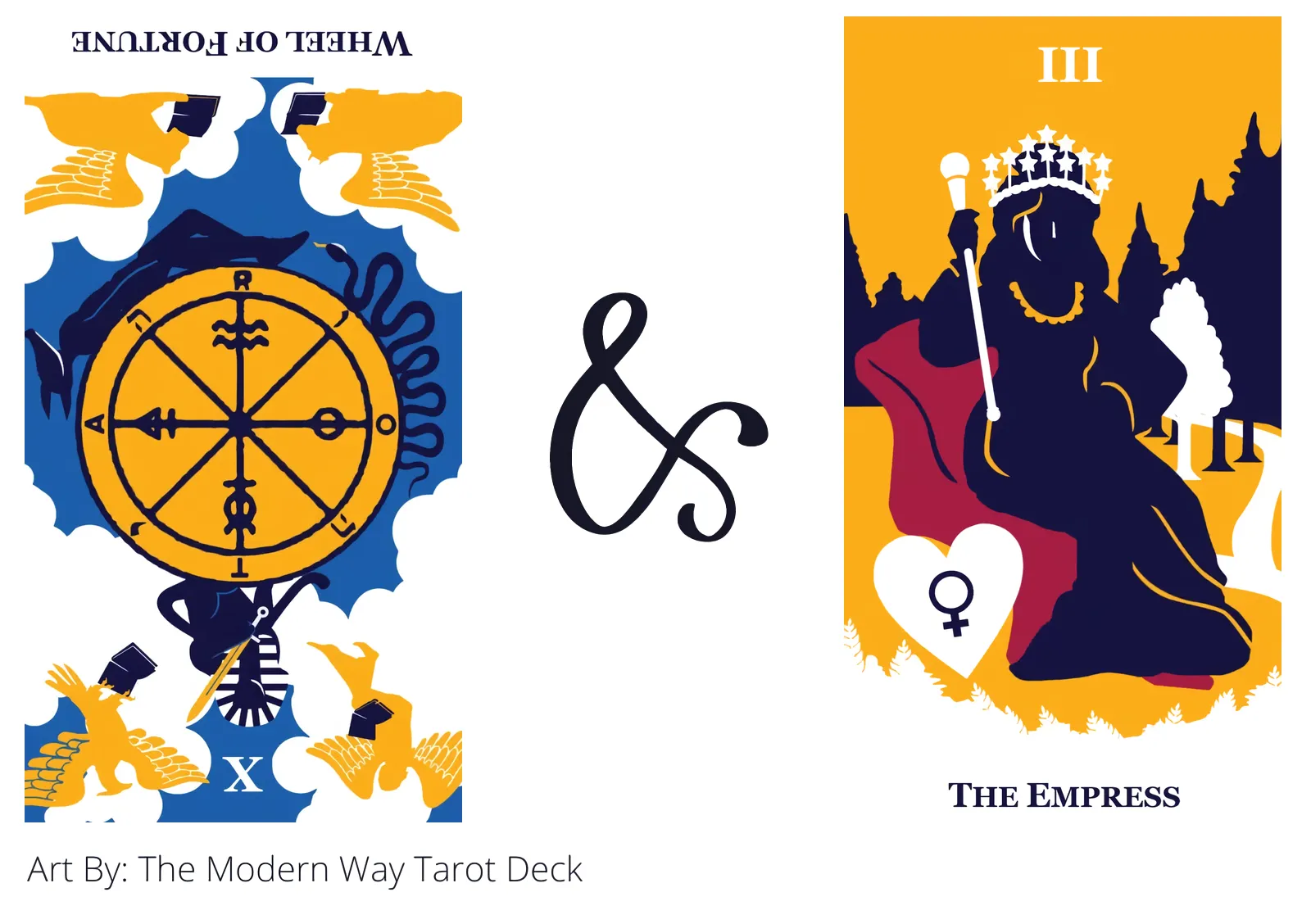 wheel of fortune reversed and the empress tarot cards together