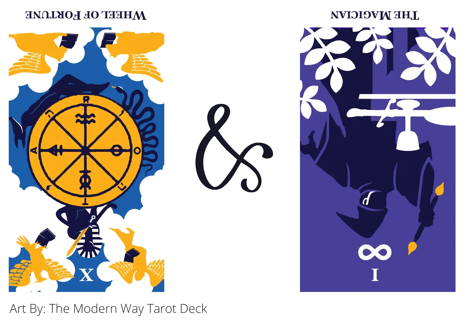 wheel of fortune reversed and the magician reversed tarot cards together