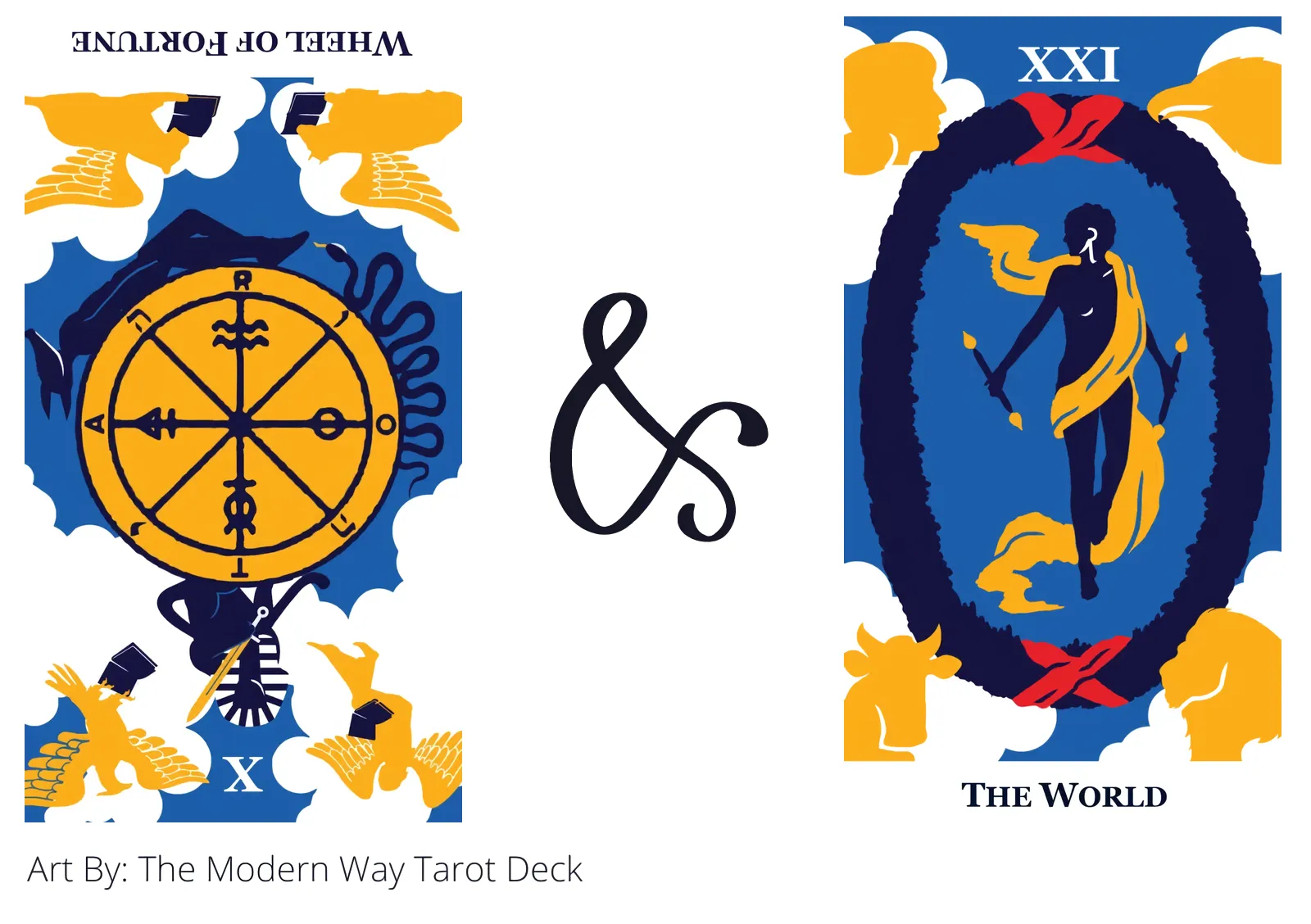 wheel of fortune reversed and the world tarot cards together