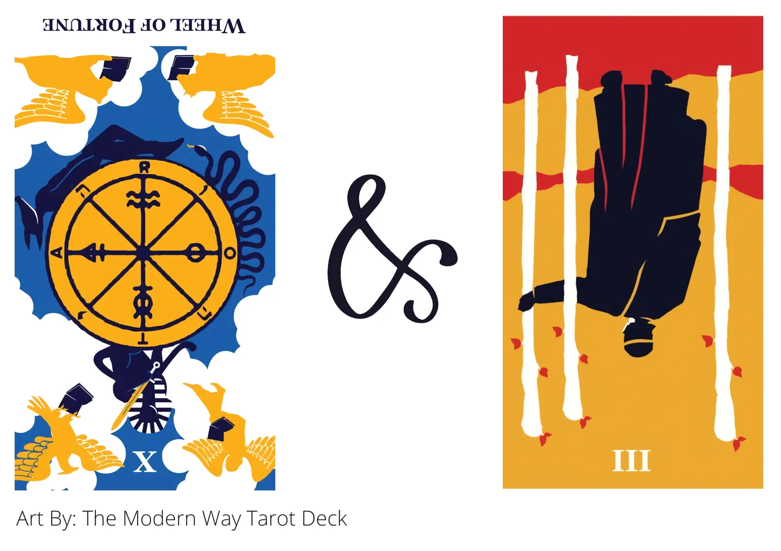wheel of fortune reversed and three of wands reversed tarot cards together